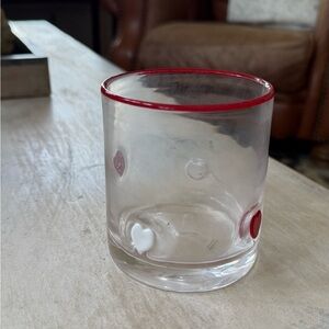 Icon Glass - Red and White Hearts